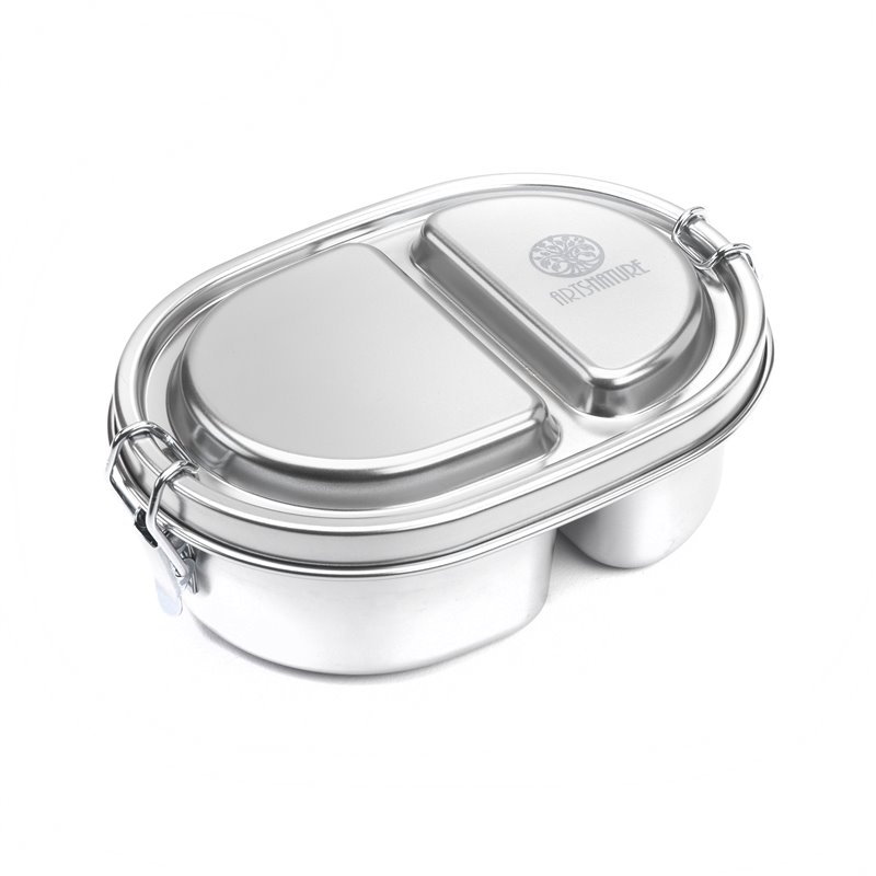 Arts-Nature Edelstahl Lunchbox Brotdose mit zwei Fächern 500ml hier im ARTS-Nature-Shop günstig online bestellen Arts-Nature Edelstahl Lunchbox Brotdose mit zwei Fächern 500ml hier im ARTS-Nature-Shop günstig online bestellen