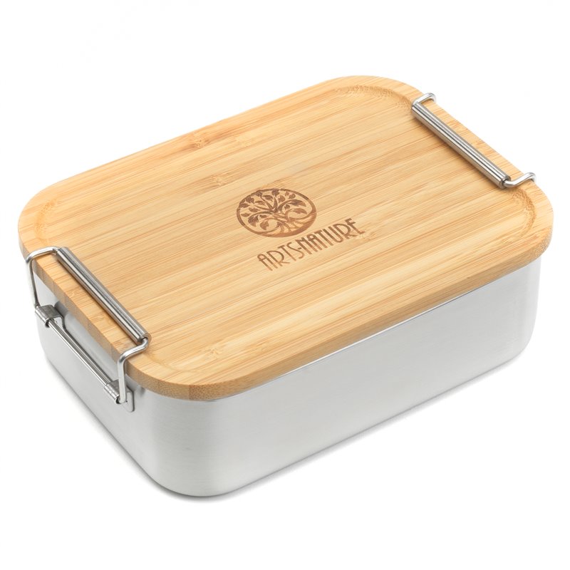 ARTS-Nature Vesper Brotdose mit Bambus Holzdeckel Schneidbrett 1200ml hier im ARTS-Nature-Shop günstig online bestellen