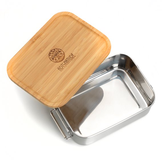 ARTS-Nature Vesper Brotdose mit Bambus Holzdeckel Schneidbrett 1200ml hier im ARTS-Nature-Shop günstig online bestellen