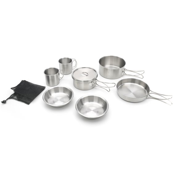 ARTS-Nature Camping Kochgeschirr Kochset aus Edelstahl 8-teilig hier im ARTS-Nature-Shop günstig online bestellen