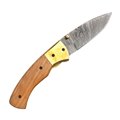 ARTS-Nature Damast Taschenmesser Klappmesser olive-wood