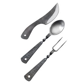 ARTS-Nature Stahl Besteck SET Campingbesteck in Mittelalter Optik