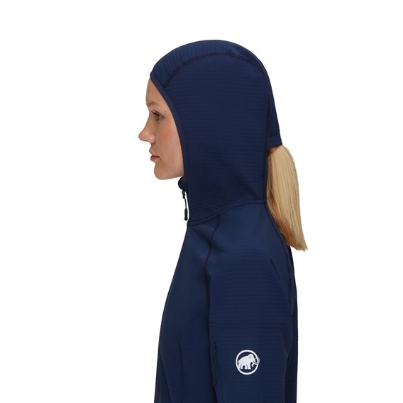 Mammut Madris Light ML Hooded Jacket Damen Midlayer Fleecejacke marine hier im Mammut-Shop günstig online bestellen