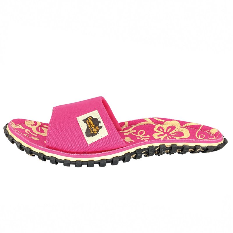 Gumbies Slides Pantoletten Badelatschen pink hibiscus hier im Gumbies-Shop günstig online bestellen