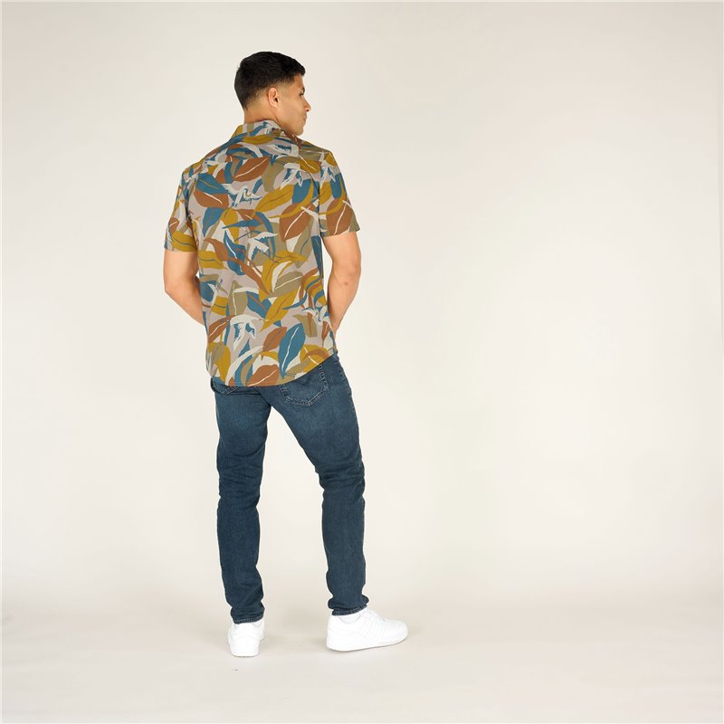 Sherpa Jangbu Short Sleeve Shirt Herren Kurzarm Hemd caramel sarus crane hier im Sherpa-Shop günstig online bestellen