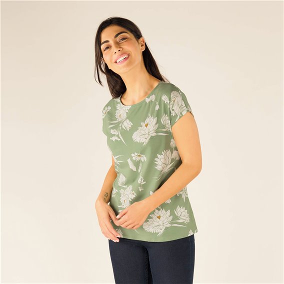 Sherpa Neha Tee Damen T-Shirt Kurzarm Shirt thyme lotus hier im Sherpa-Shop günstig online bestellen