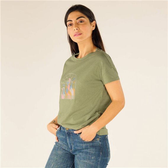 Sherpa Varuna Short Sleeve Crew Damen T-Shirt Kurzarm Shirt thyme crane hier im Sherpa-Shop günstig online bestellen