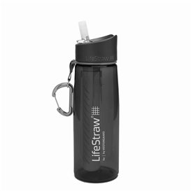 Lifestraw Go 650 ml Trinkflasche mit integriertem 2-Stage Wasserfilter dark grey