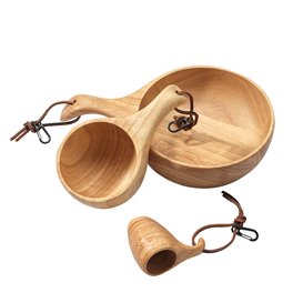 ARTS-Nature Kuksa Set Mini Becher | Holztasse | Schale aus Gummibaumholz