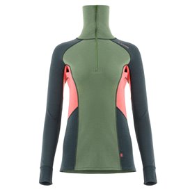 Aclima WarmWool Polo Damen Merino Unterwäsche dill-green-coral