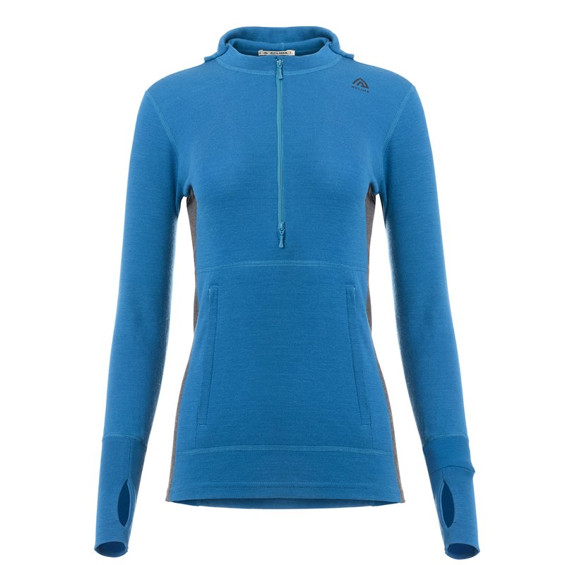 Aclima WarmWool Hoodsweater 1/4 Zip Damen Merino Unterwäsche corsair-marengo hier im Aclima-Shop günstig online bestellen