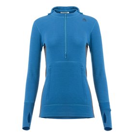 Aclima WarmWool Hoodsweater 1/4 Zip Damen Merino Unterwäsche corsair-marengo