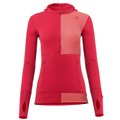 Aclima WarmWool Hoodsweater 1/4 Zip Damen Merino Unterwäsche red-coral