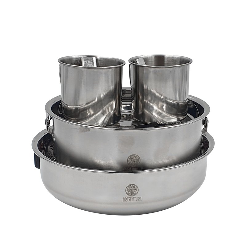 ARTS-Nature Kochset 10-teiliges Edelstahl Camping Geschirr Set