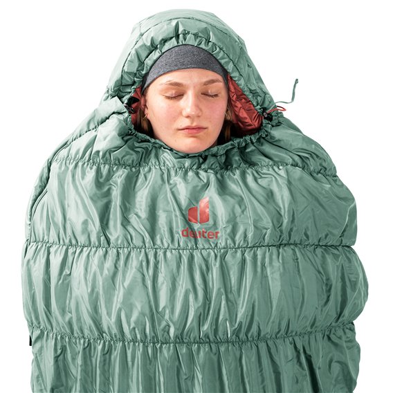 Deuter Exosphere +4 SL Schlafsack RV links Kunstfaserschlafsack sage-redwood hier im Deuter-Shop günstig online bestellen