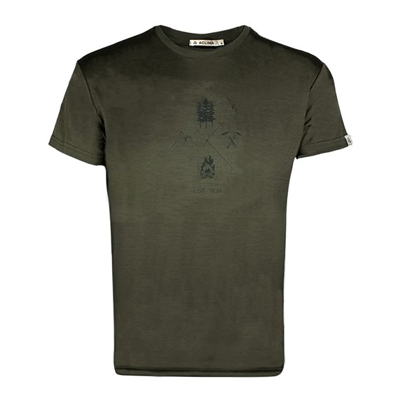 Aclima LightWool Classic Tee X Outdoor Print Herren Merino T-Shirt ranger green hier im Aclima-Shop günstig online bestellen