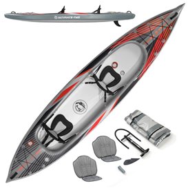Extasea Ultimate Two 2er Kajak aufblasbar Hochdruck Kajak Full Drop-Stitch red