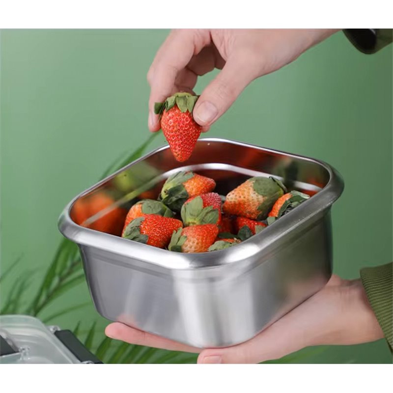 ARTS-Nature Edelstahl Brotdose mit Griff 2200 ml Lunchbox