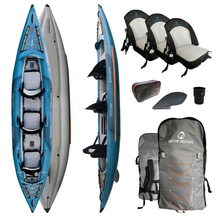 Seahawk 3 Schlauchboot Set 2-3 Personen - Aufblasbares Boot Aus PVC Für Seen & Flüsse Kanu 1 Person