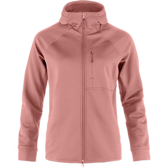 Fjällräven Abisko Grid Fleece Hoodie Damen Flececejacke dusty rose hier im Fjällräven-Shop günstig online bestellen