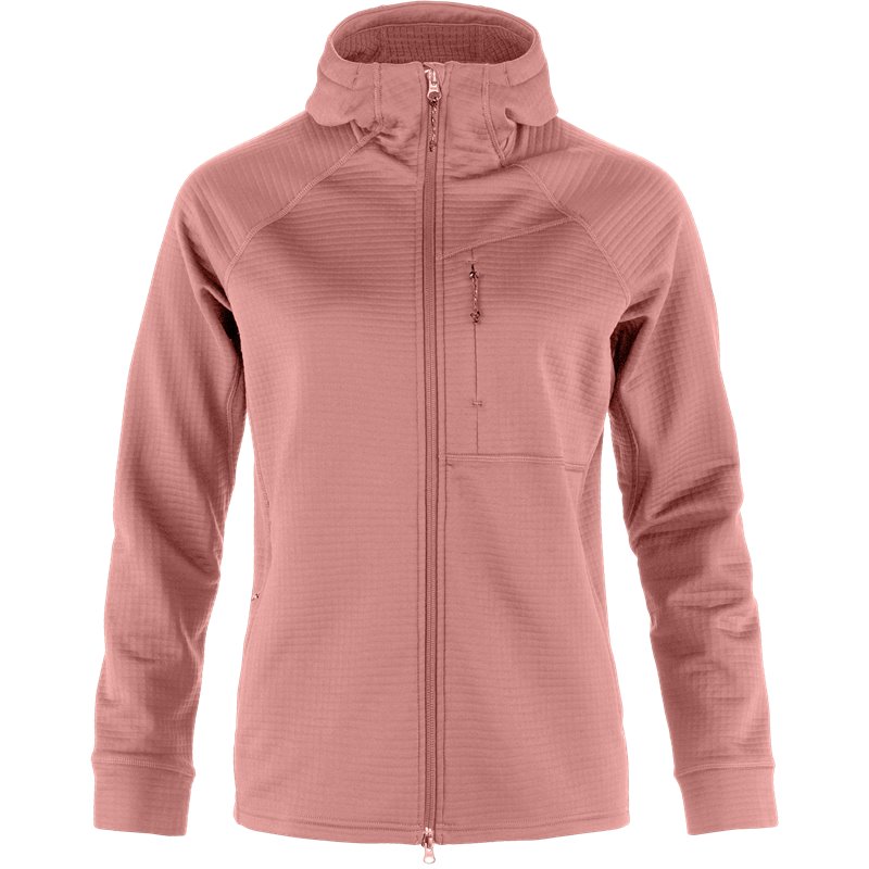 Fjällräven Abisko Grid Fleece Hoodie Damen Flececejacke dusty rose hier im Fjällräven-Shop günstig online bestellen