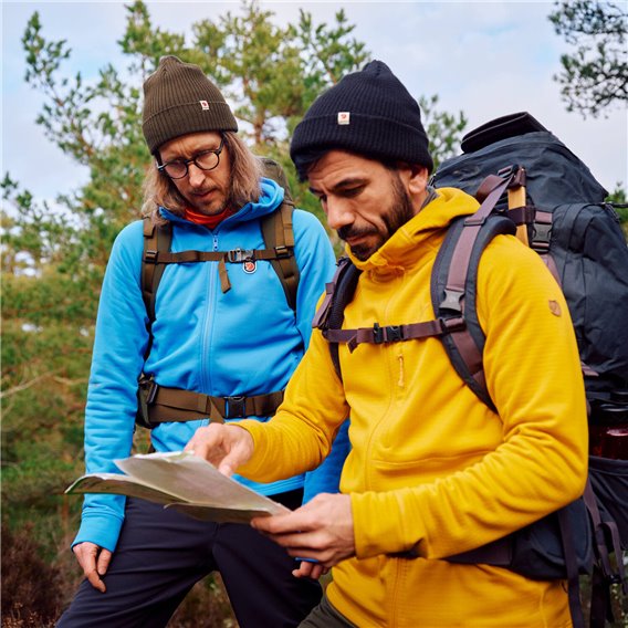 Fjällräven Abisko Grid Fleece Hoodie Herren Flececejacke mustard yellow hier im Fjällräven-Shop günstig online bestellen