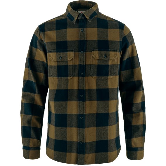 Fjällräven Övik Heavy Flannel Shirt Herren Flanellhemd wood brown-dark navy hier im Fjällräven-Shop günstig online bestellen