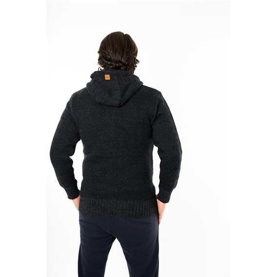 Fuza Wool Dai Hoodie Herren Strickjacke Wolljacke coal hier im Fuza Wool-Shop günstig online bestellen