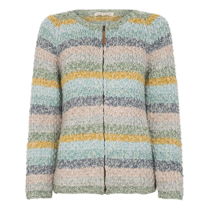 Fuza Wool Multi Cardi Damen Strickjacke Wollcardigan multi hier im Fuza Wool-Shop günstig online bestellen