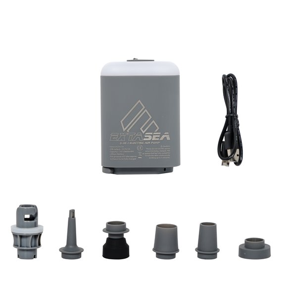 ExtaSea Featherlight 3-in-1 Akku Luftpumpe 2psi mit Lampe Elektropumpe grey hier im ExtaSea-Shop günstig online bestellen