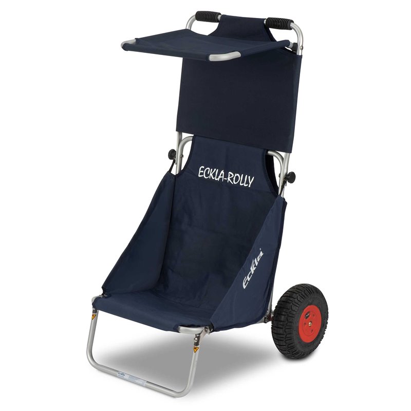 Eckla Beach-Rolly mit Sonnendach Transportwagen Sitzwagen uni blau