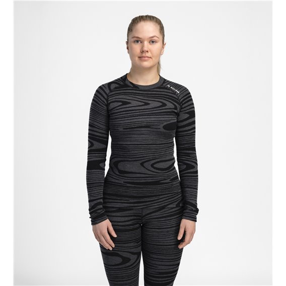 Aclima WarmWool Crewneck Damen Merino Unterwäsche black motion hier im Aclima-Shop günstig online bestellen