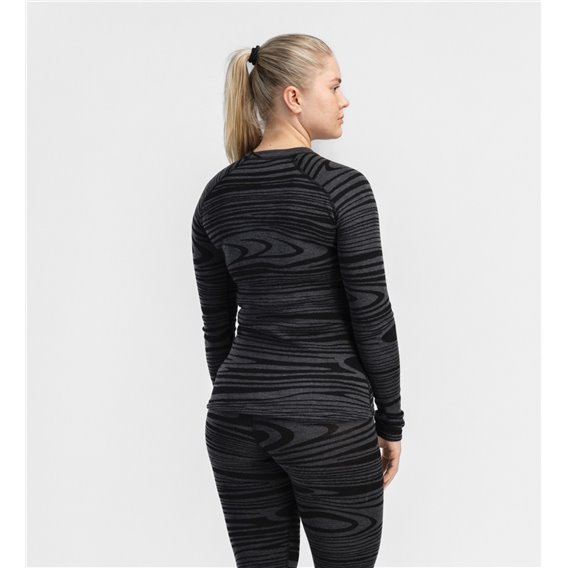 Aclima WarmWool Crewneck Damen Merino Unterwäsche black motion hier im Aclima-Shop günstig online bestellen