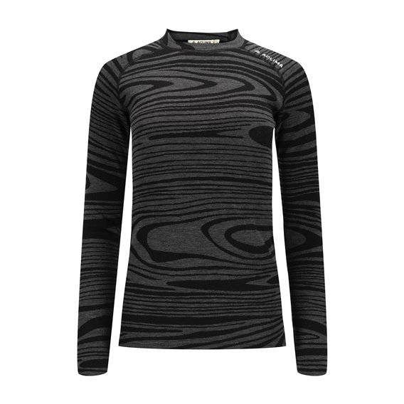 Aclima WarmWool Crewneck Damen Merino Unterwäsche black motion hier im Aclima-Shop günstig online bestellen