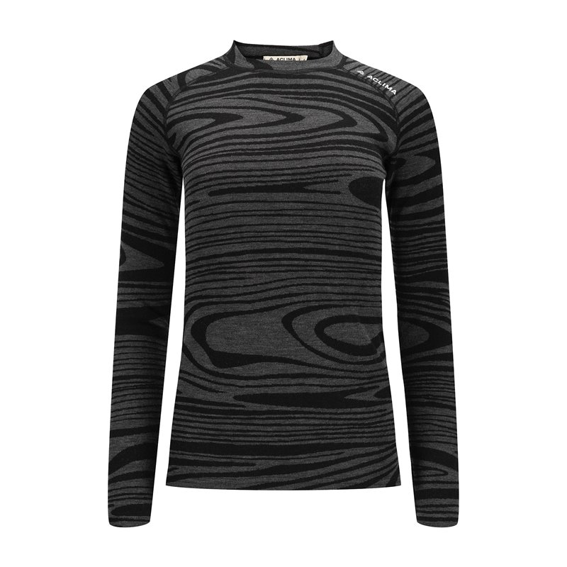 Aclima WarmWool Crewneck Damen Merino Unterwäsche black motion hier im Aclima-Shop günstig online bestellen