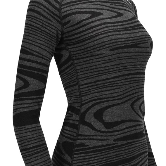 Aclima WarmWool Crewneck Damen Merino Unterwäsche black motion hier im Aclima-Shop günstig online bestellen