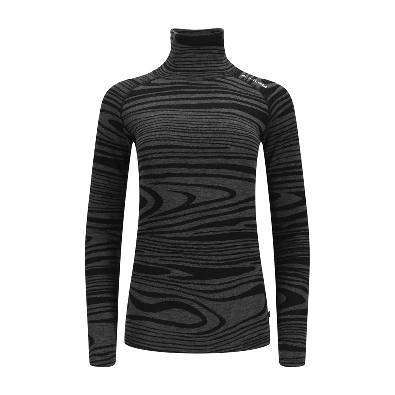 Aclima WarmWool Roll Neck Damen Merino Rollkragenshirt black motion hier im Aclima-Shop günstig online bestellen Aclima WarmWool Roll Neck Damen Merino Rollkragenshirt black motion hier im Aclima-Shop günstig online bestellen