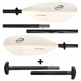 Nortik Combination Fiberglas 2in1 Doppelpaddel Kombipaddel Kanupaddel