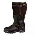 Meindl Fliegerstiefel Herren Winterstiefel mit Lammfell dunkelbraun