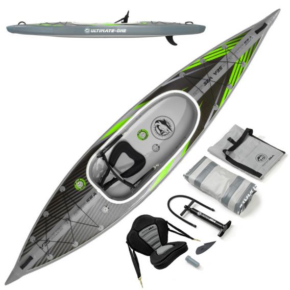 Extasea Ultimate One 1er Kajak aufblasbar Hochdruck Kajak Full Drop-Stitch green