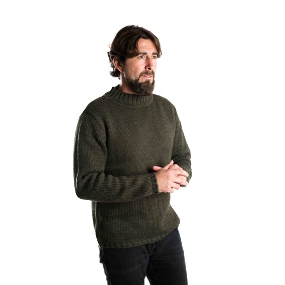 Fuza Wool Poul Sweater Herren Strickpullover Wollpullover olive hier im Fuza Wool-Shop günstig online bestellen