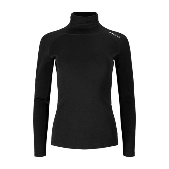 Aclima WarmWool Roll Neck Damen Merino Rollkragenshirt jet black hier im Aclima-Shop günstig online bestellen