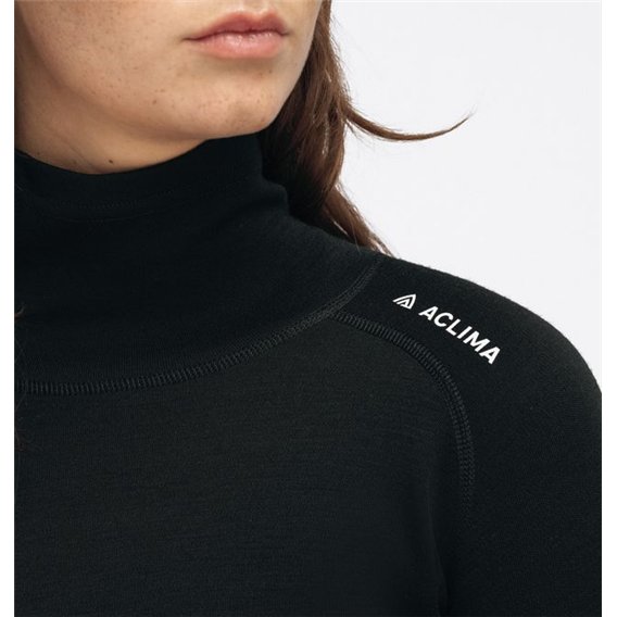Aclima WarmWool Roll Neck Damen Merino Rollkragenshirt jet black hier im Aclima-Shop günstig online bestellen