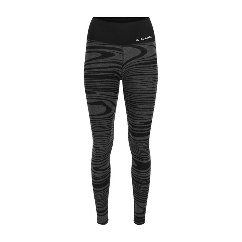 Aclima WarmWool Longs High Waist Damen Merino Tights Unterwäsche black motion hier im Aclima-Shop günstig online bestellen