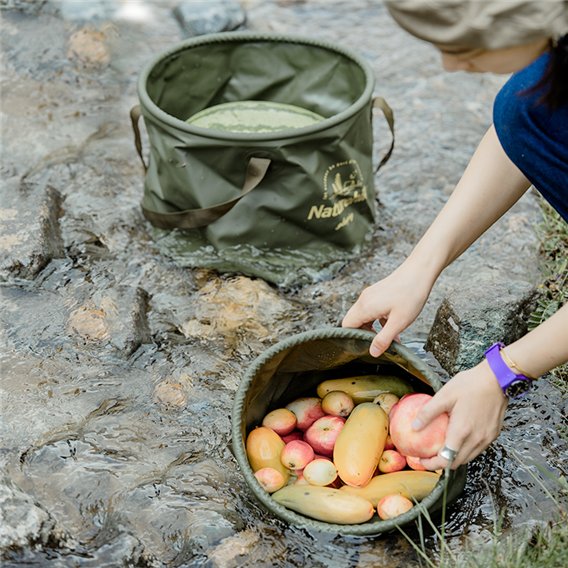 Naturehike Round Bucket Waschschüssel faltbar Wasserbehälter Camping grün hier im Naturehike-Shop günstig online bestellen