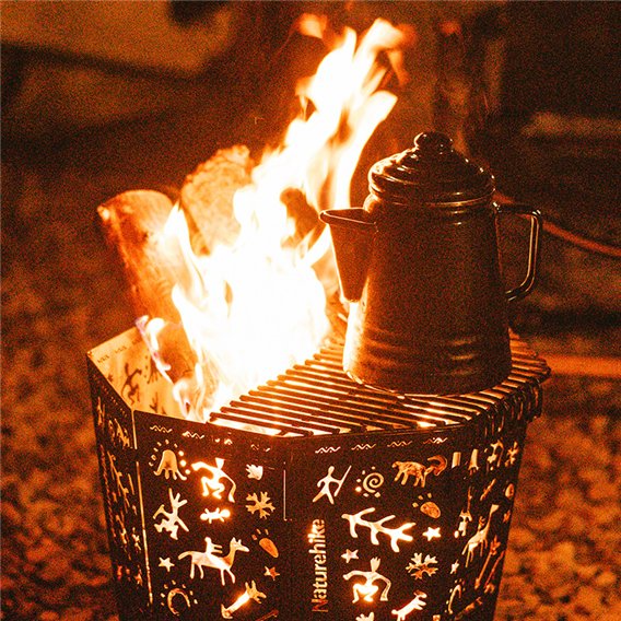 Naturehike Totem Feuerschale klappbar sechseckig Edelstahl Outdoor schwarz hier im Naturehike-Shop günstig online bestellen