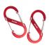 Naturehike S-Karabiner 5 cm Doppelverschluss robuster Camping-Karabiner rot 2 Stück